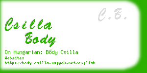 csilla body business card